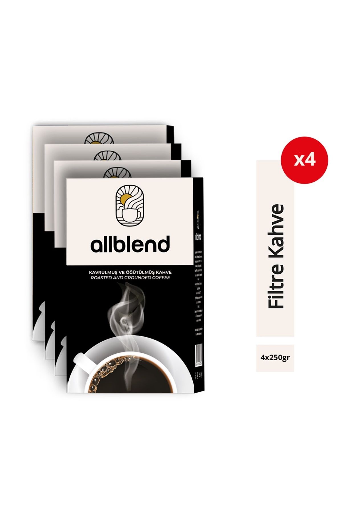 AllBlend Filtre Kahve 250 gr. x 4 Adet AB250X4