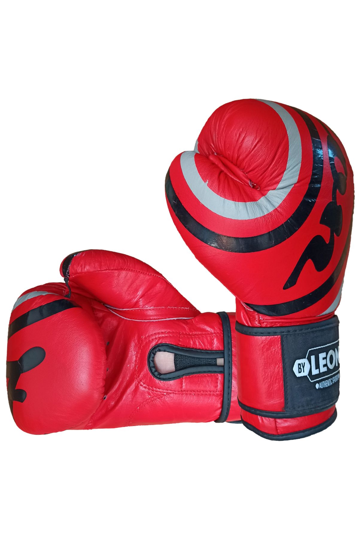 دستکش بوکس قرمز مردانه و زنانه چرمی خمیده لئون Muay Thai Red By Leon 1982