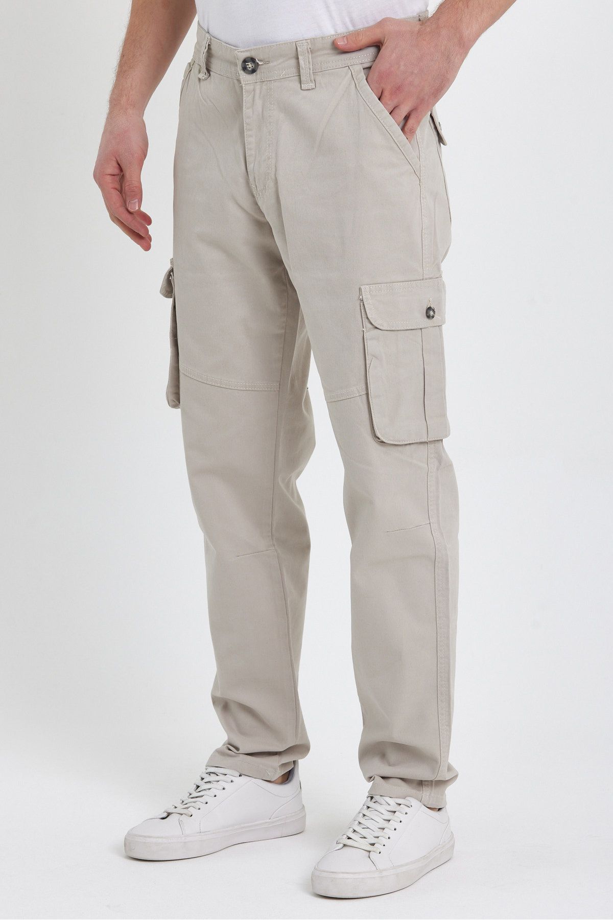 twentyfive25 Pantaloni Cargo Pentru Bărbați, Cu Croiala Relaxată, Din Bumbac, Culoare Piatră Masculin - 31