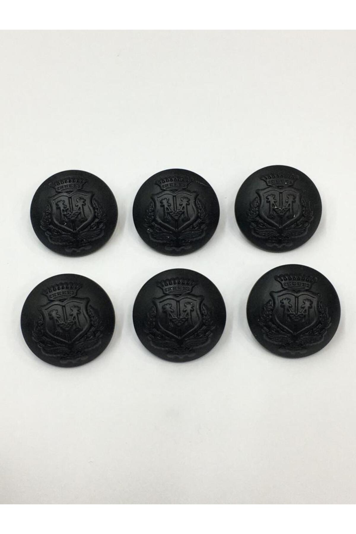 Trench Coat Button Set of 6 Black 2.5 cm