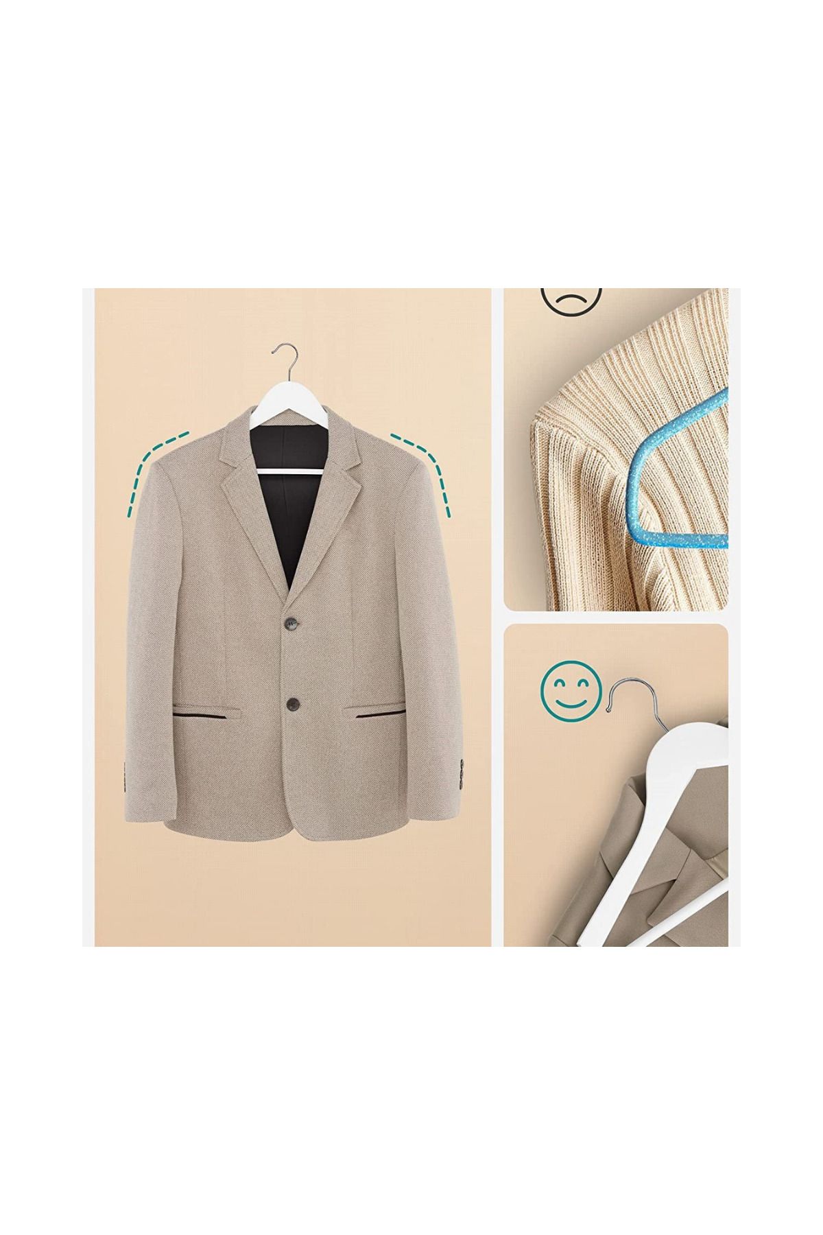 Manken İstanbul-20 Pieces A Quality Wooden Coat Hanger Shirt Hanger T-Shirt Hanger Wooden Hanger Clothes Hanger 4
