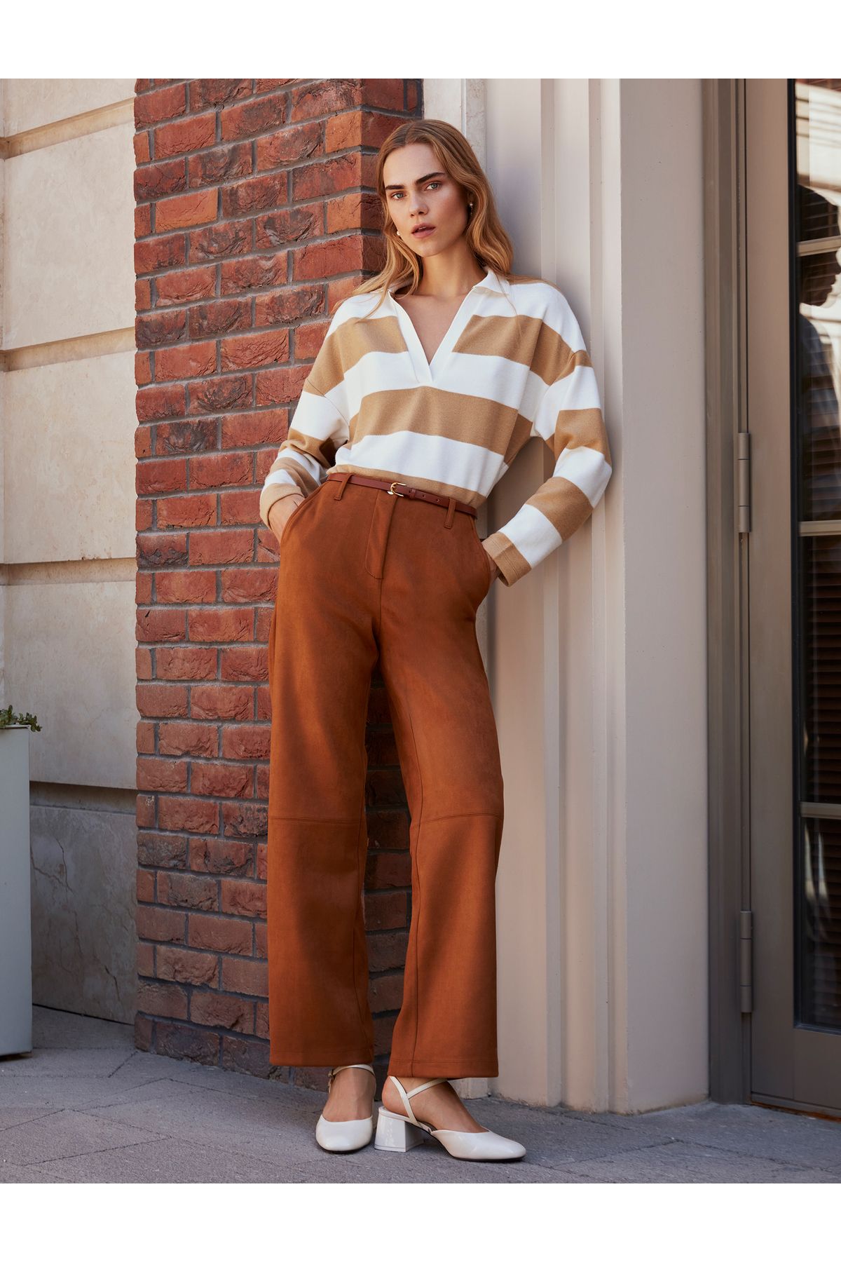Tan suede trousers 2025