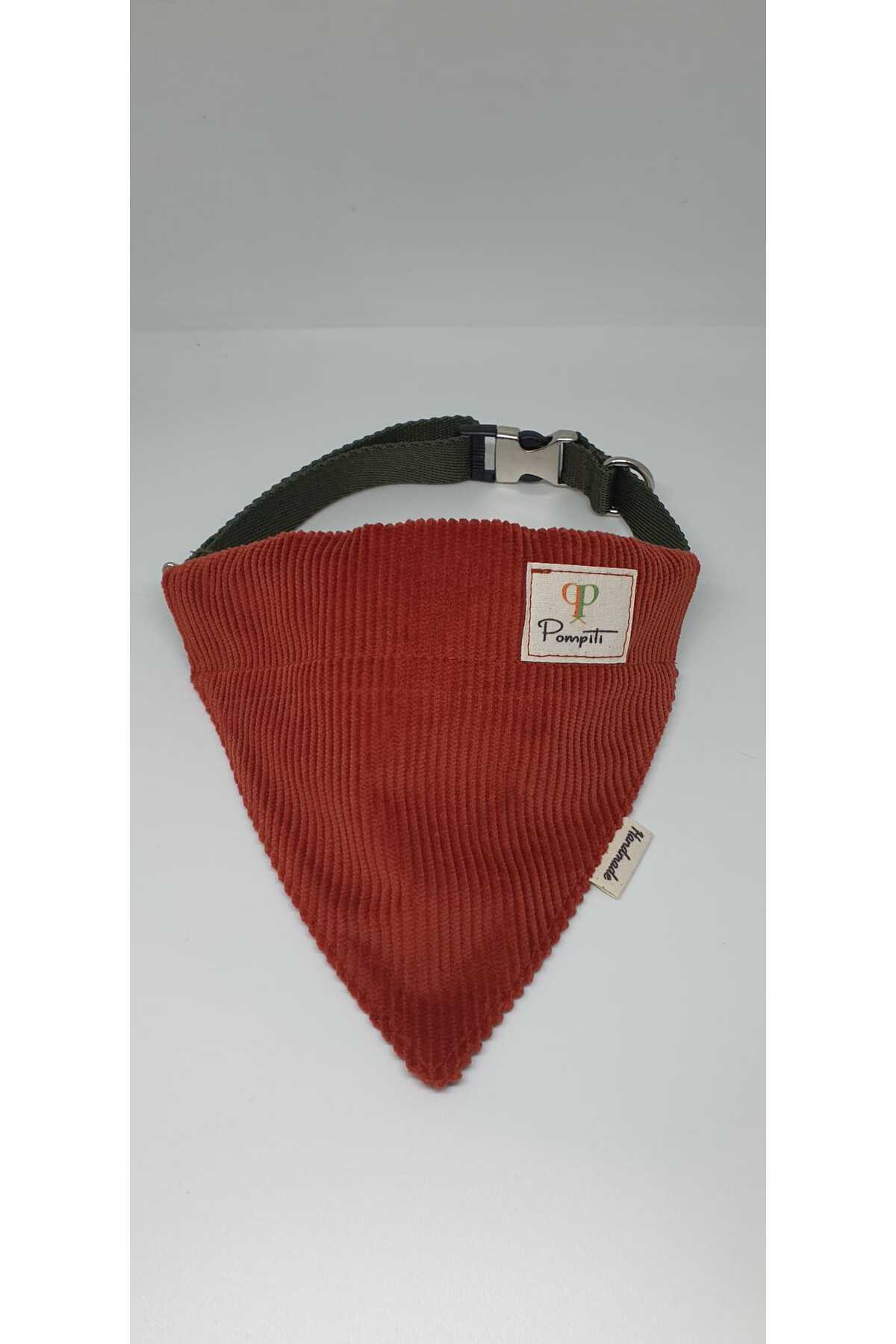 Ayarlanabilir ve Değiştirilebilir Evcil Hayvan Köpek Tasma ve Fular Kadife Çizgili El Yapımı