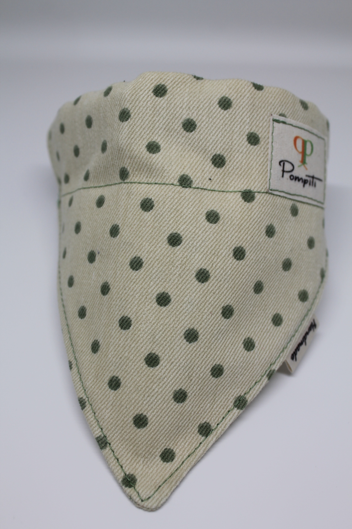 Ayarlanabilir ve Değiştirilebilir Evcil Hayvan Köpek Tasma ve Fular Yıldız Yeşil Puantiyeli ElYapımı