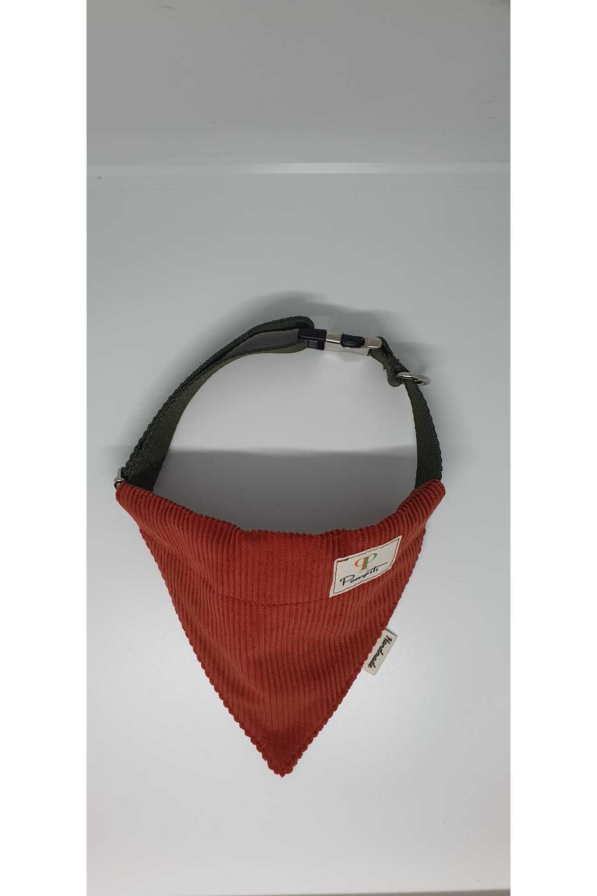 Ayarlanabilir ve Değiştirilebilir Evcil Hayvan Köpek Tasma ve Fular Kadife Çizgili El Yapımı