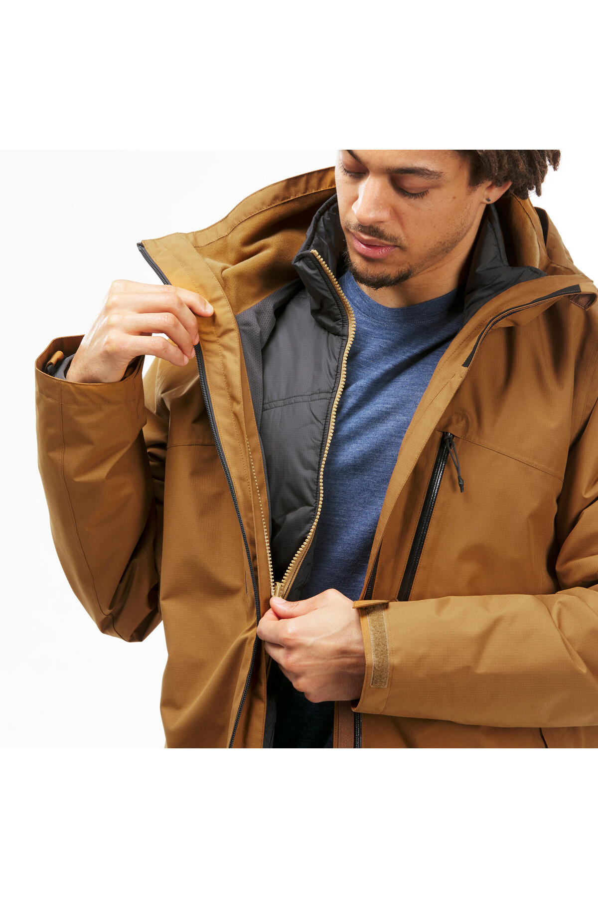 کاپشن مردانه قهوه ای Decathlon | 147553 اورجینال - تصویر 6