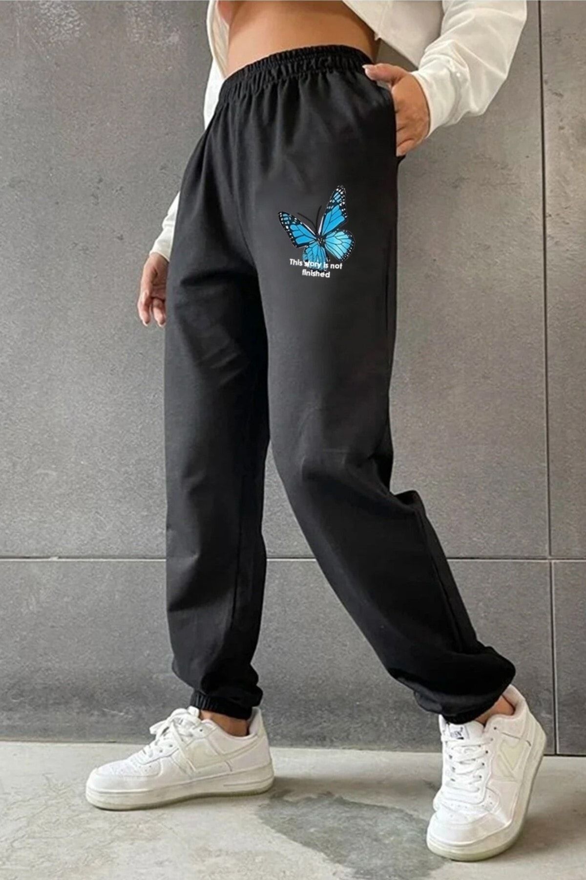 PALP TO PALPTO Women s Blue Butterfly Printed Black Sweatpants for Women price in Dubai UAE Compare Prices