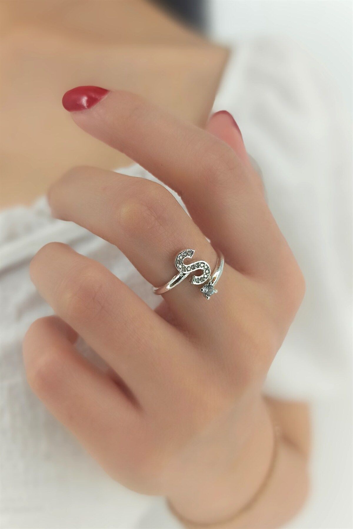 S on sale alphabet ring