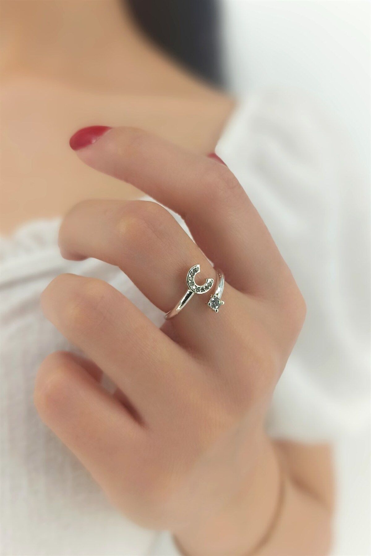 Ring with letter store c