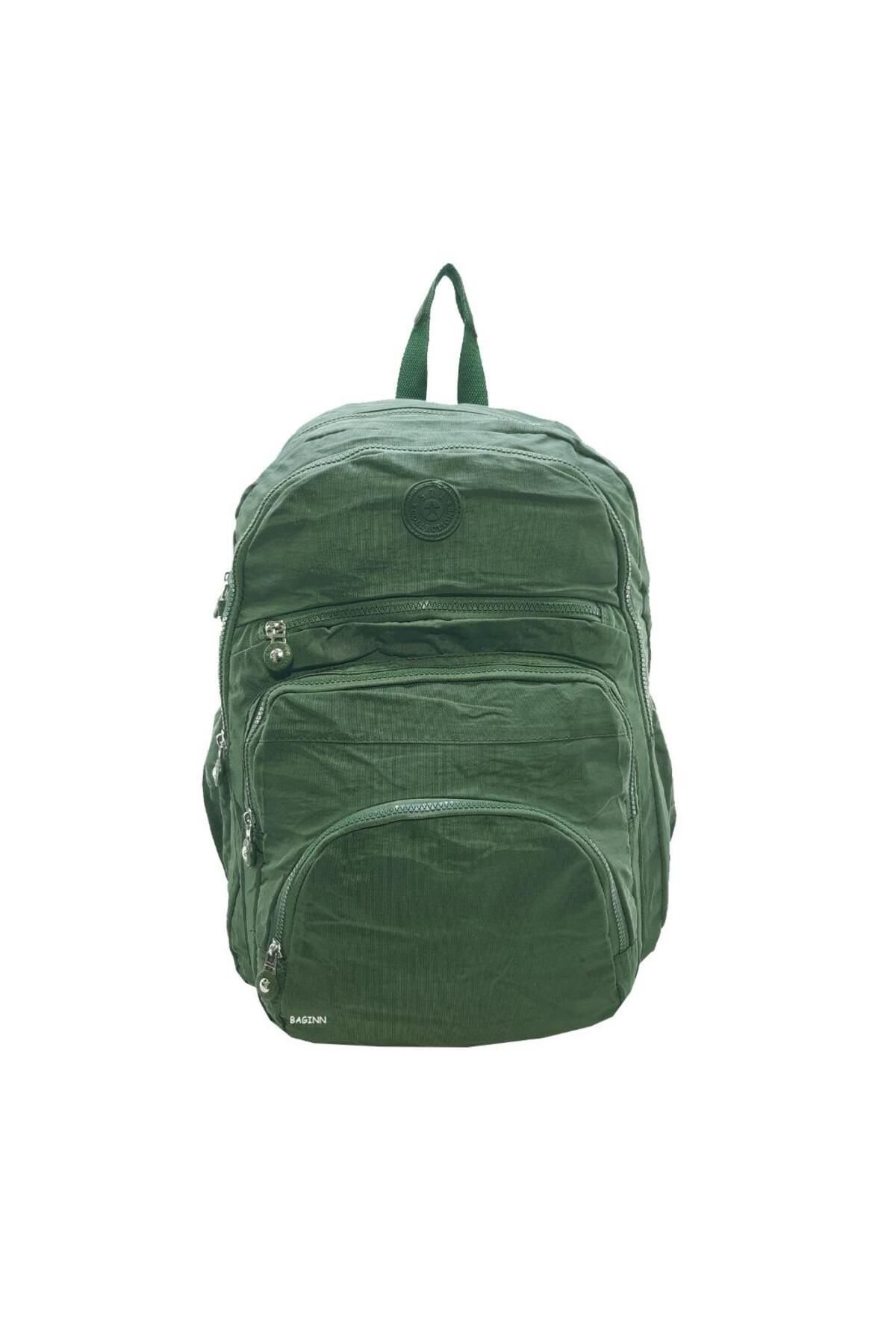 Baginn Rucsac De Damă De Dimensiuni Mari, Țesătură Clinker Ușoară, Rezistentă La Ploaie, Cu Buzunare Multiple, Culoare Verde Femeie - One Size