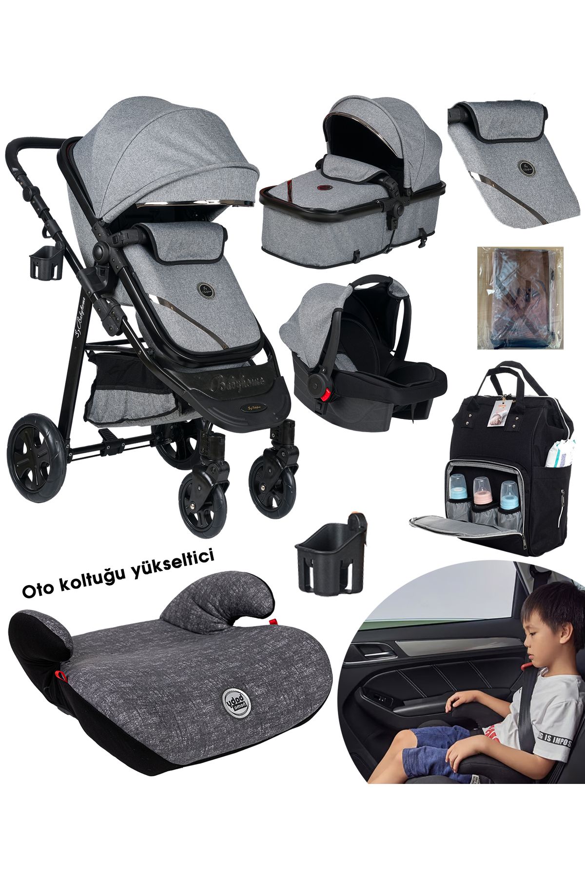 Baby Home 8 в 1, полный комплект для новорожденных 940 Travel System, детская коляска 905, бустер для автокресла 000007.000080_huy