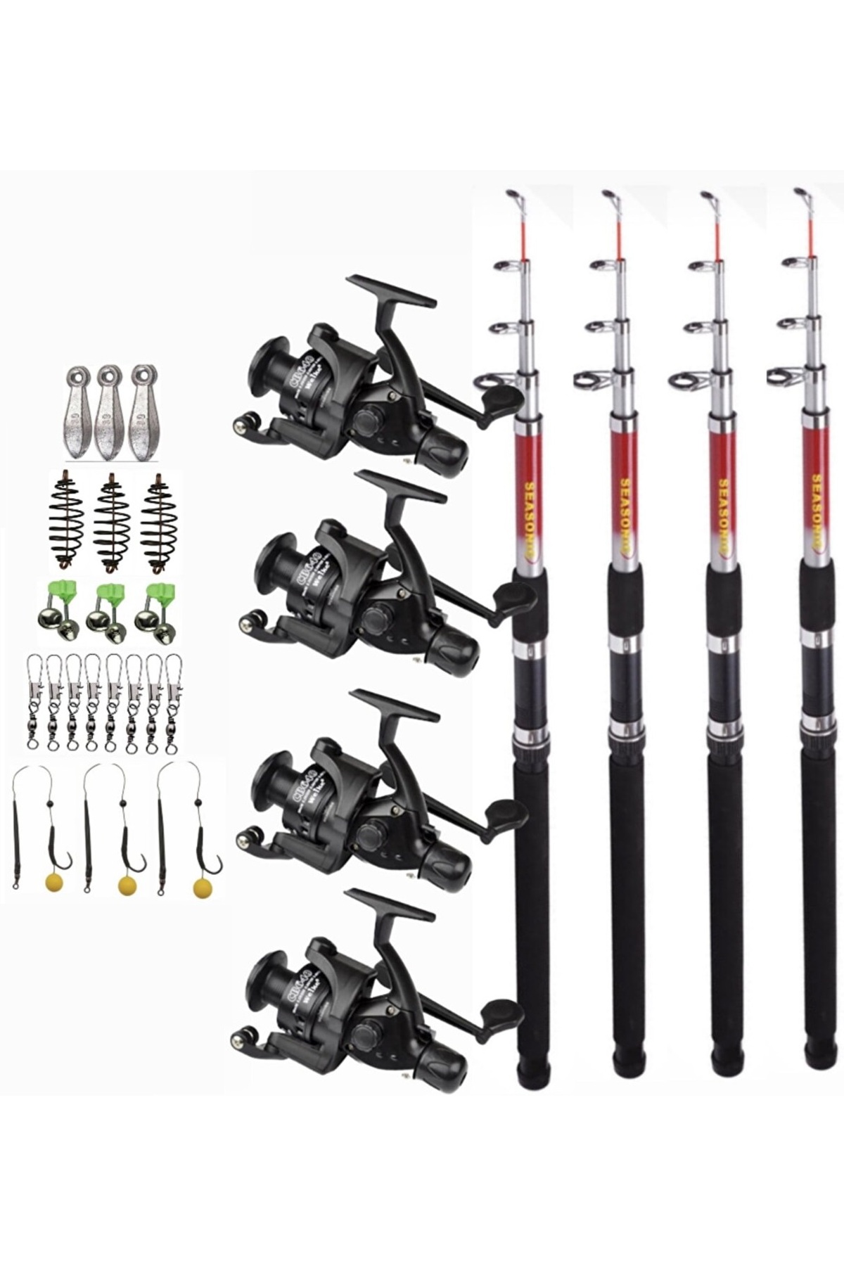 Genel Markalar Yetişkinler Için Tam Takım 4'lü Hobi Kıyı Olta Seti