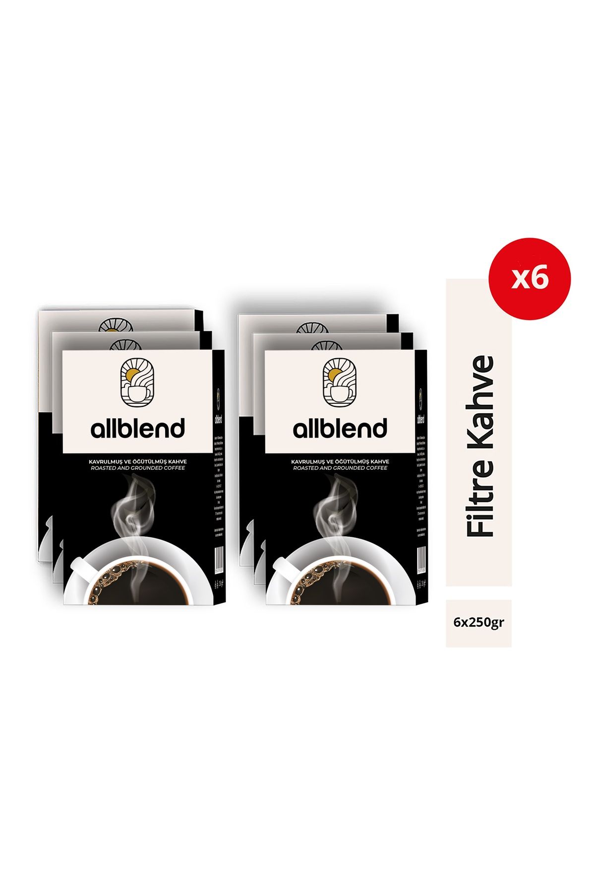 AllBlend Filtre Kahve 250 gr. x 6 Adet AB250X6