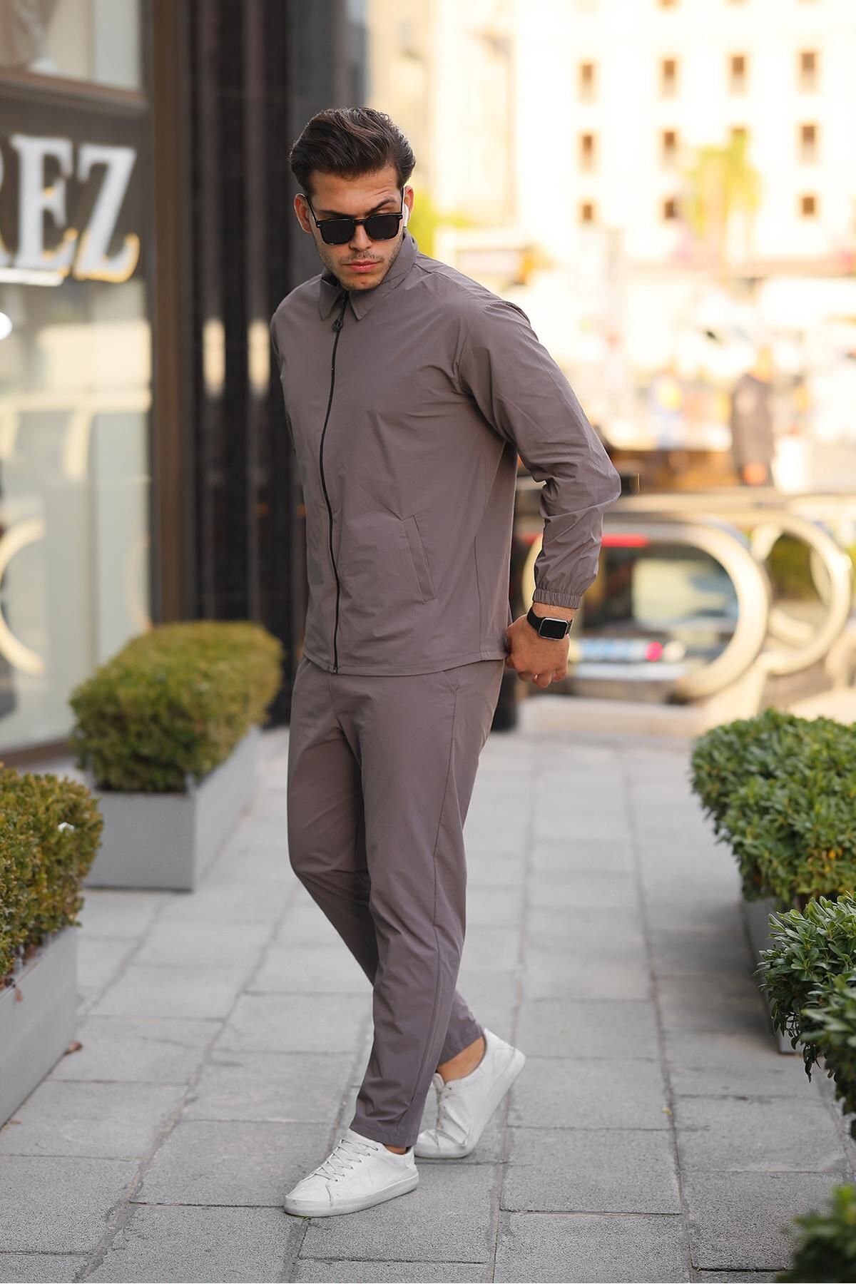 Pobudo Soil Color Parachute Fabric Tracksuit Set Trendyol