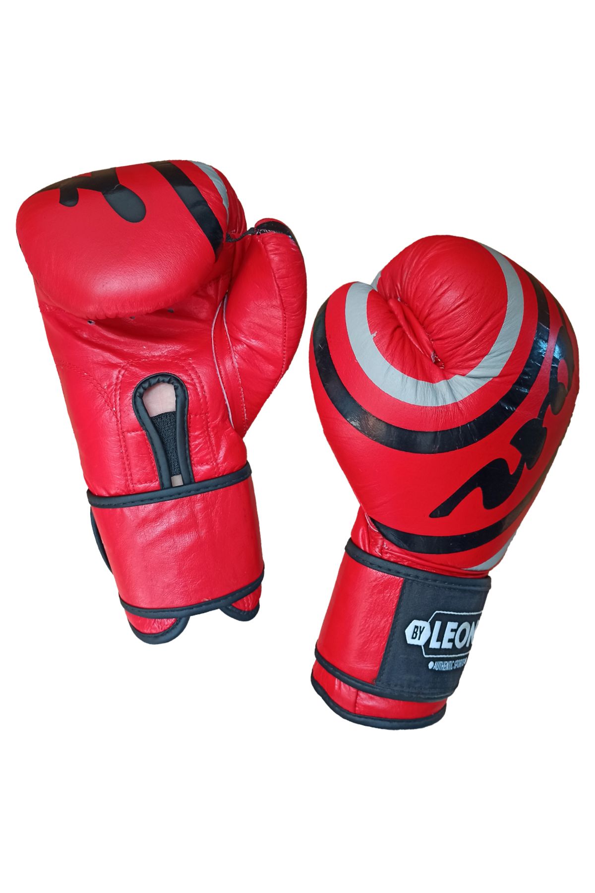 دستکش بوکس قرمز مردانه و زنانه چرمی خمیده لئون Muay Thai Red By Leon 1982
