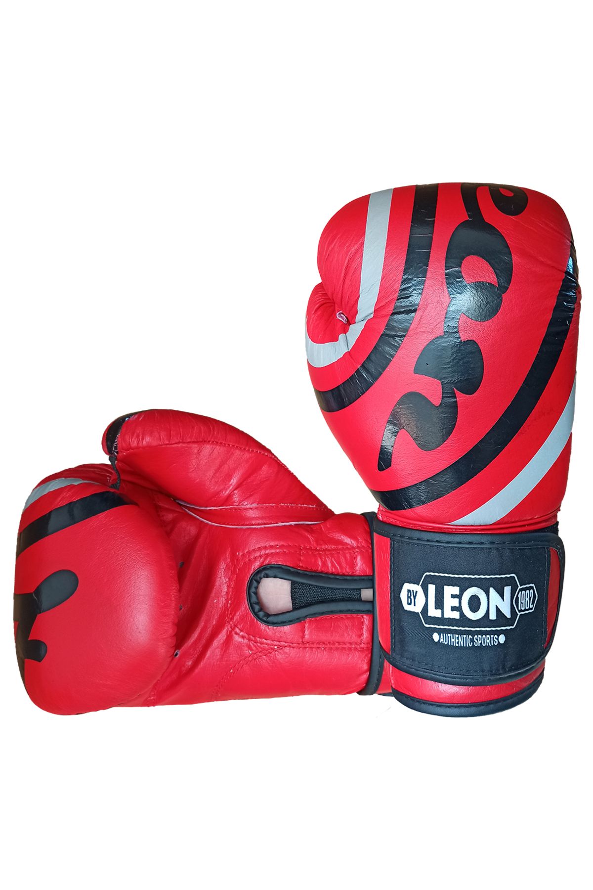 دستکش بوکس قرمز مردانه و زنانه چرمی خمیده لئون Muay Thai Red By Leon 1982