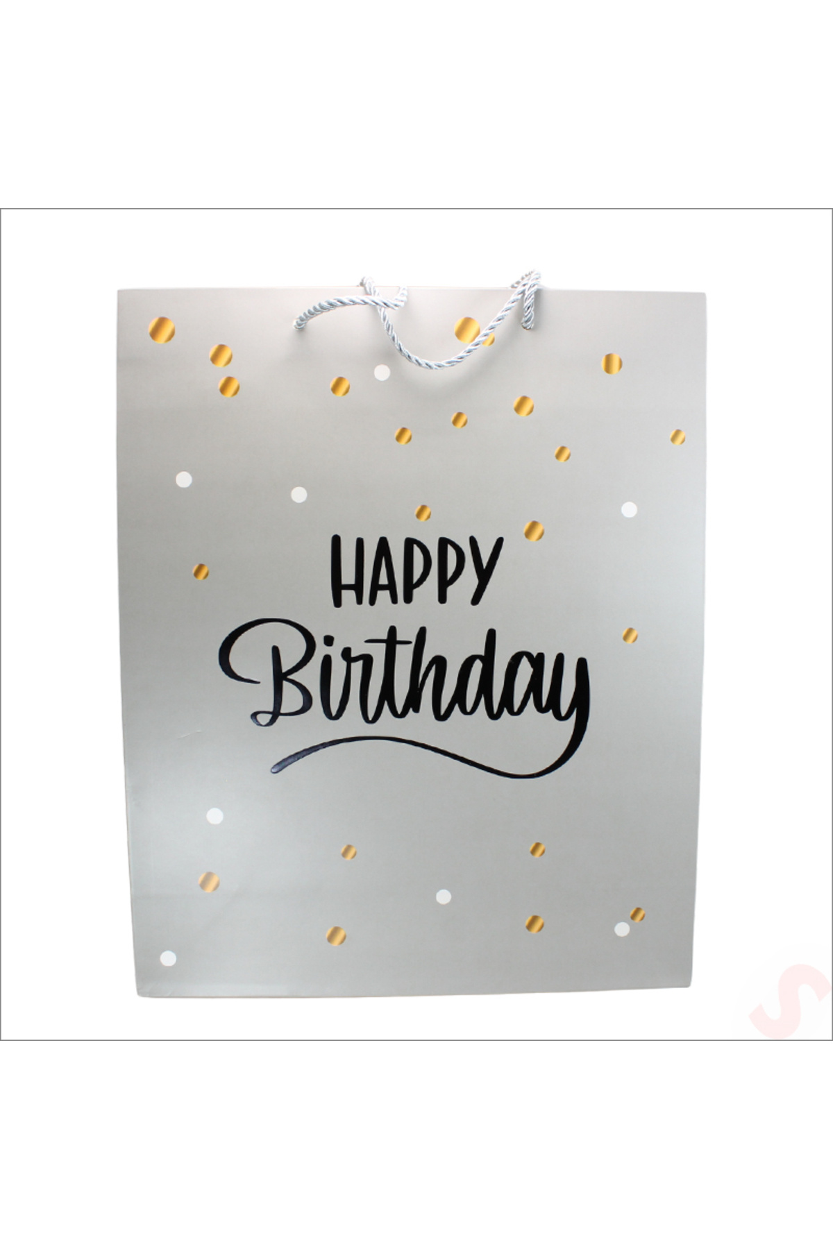 Süsle Baby Party Happy Birthday Gümüş Karton Çanta, 32 x 26 x 10 cm - 1 Adet fotoğrafı 3 (önizleme)