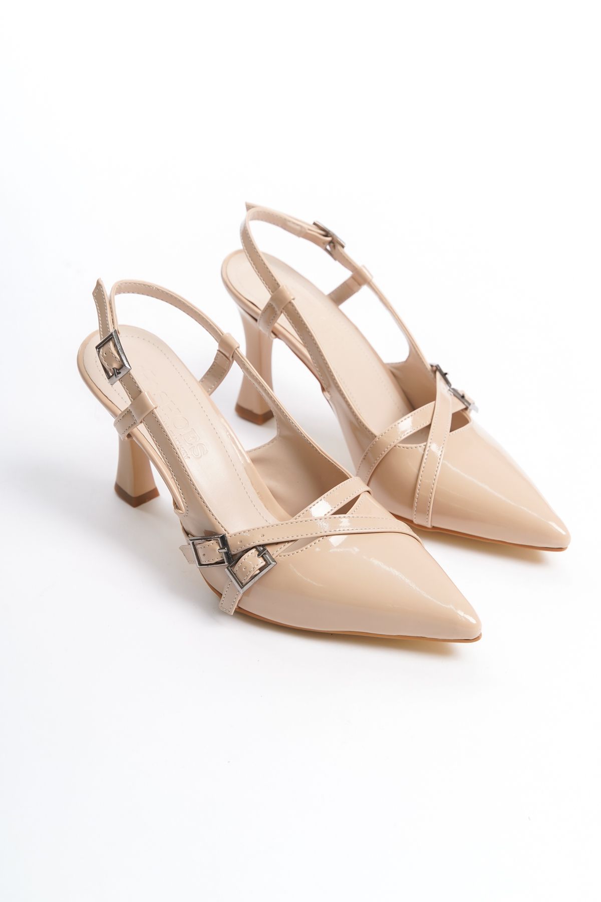 eformoda by emre yılmaz-Nude Femei Cu vârf ascuțit Cataramă de curea Detaliată Pantofi clasici confortabili cu toc Toc 7 cm ZR01 4