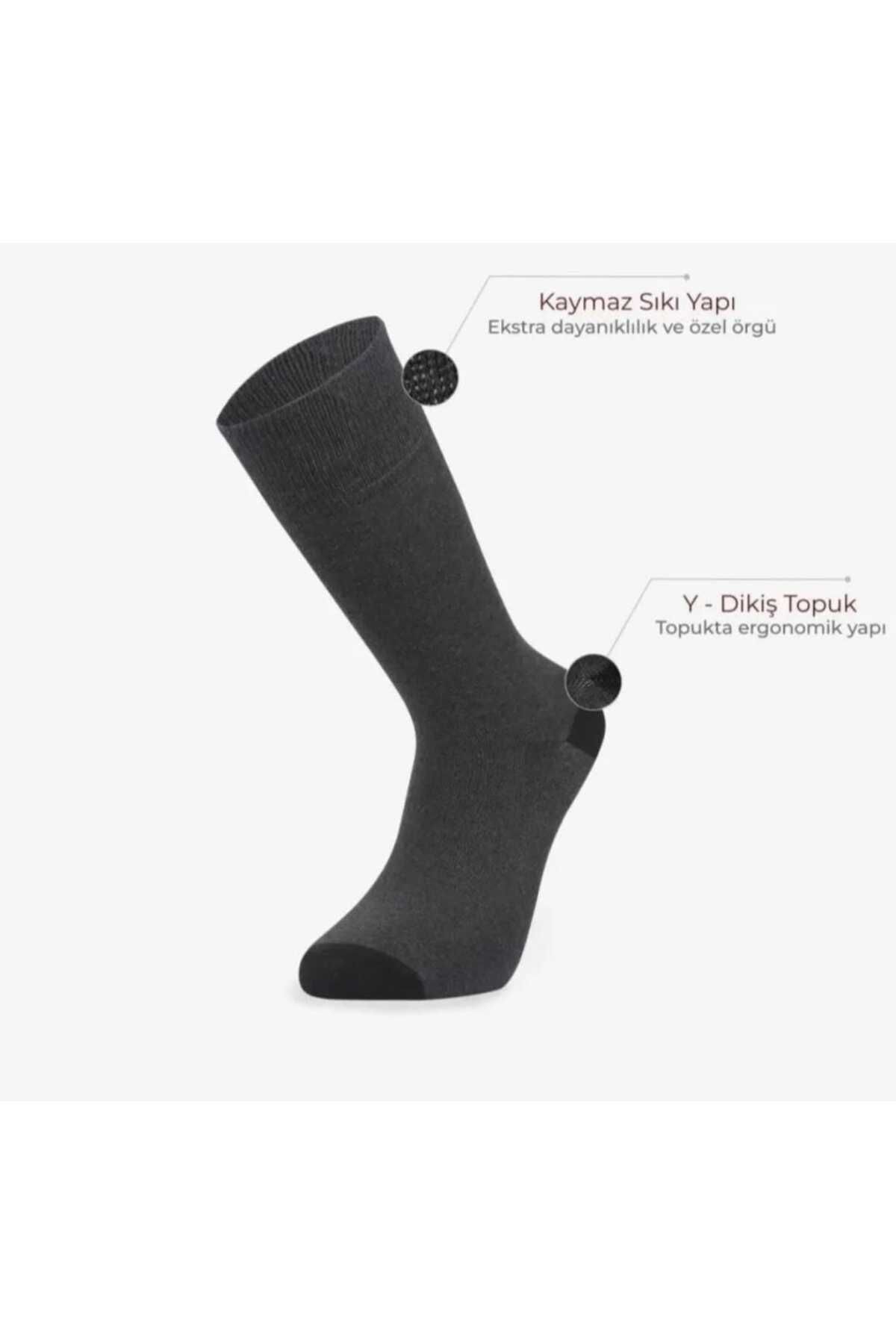 Ayakkabix-3 Pairs Men's Plain Black Socks 3