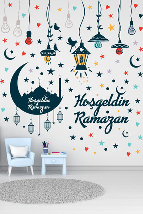 Echo Home Ramazan Ayı Temalı Cam Duvar Süsleri Hoşgeldin Ramazan Sticker Rama...