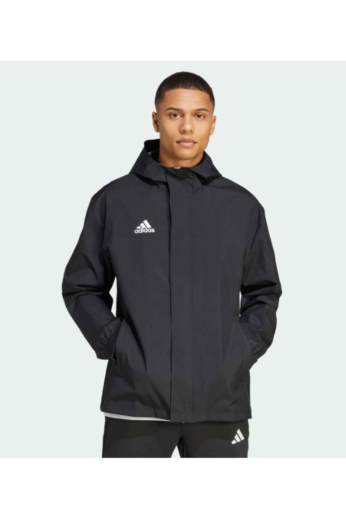 Adidas 3 stripe rain jacket best sale