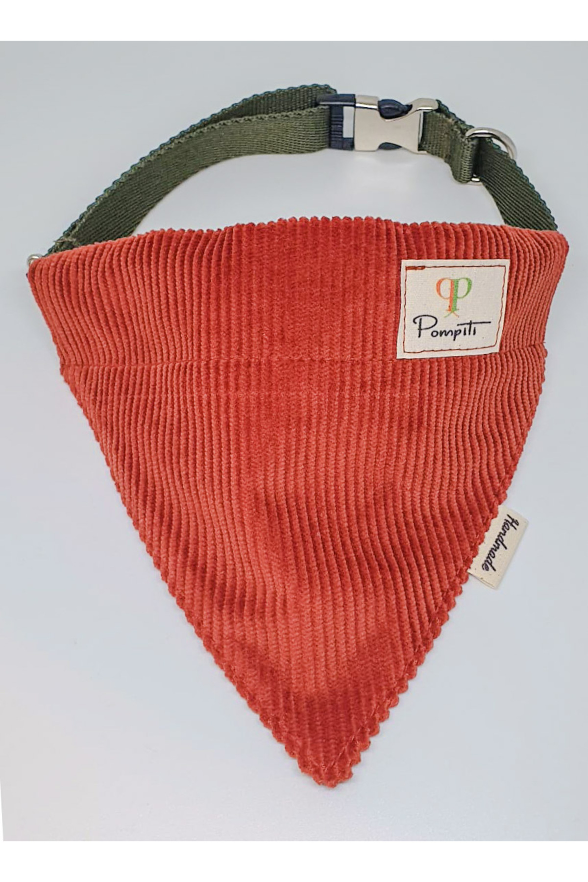 Ayarlanabilir ve Değiştirilebilir Evcil Hayvan Köpek Tasma ve Fular Kadife Çizgili El Yapımı