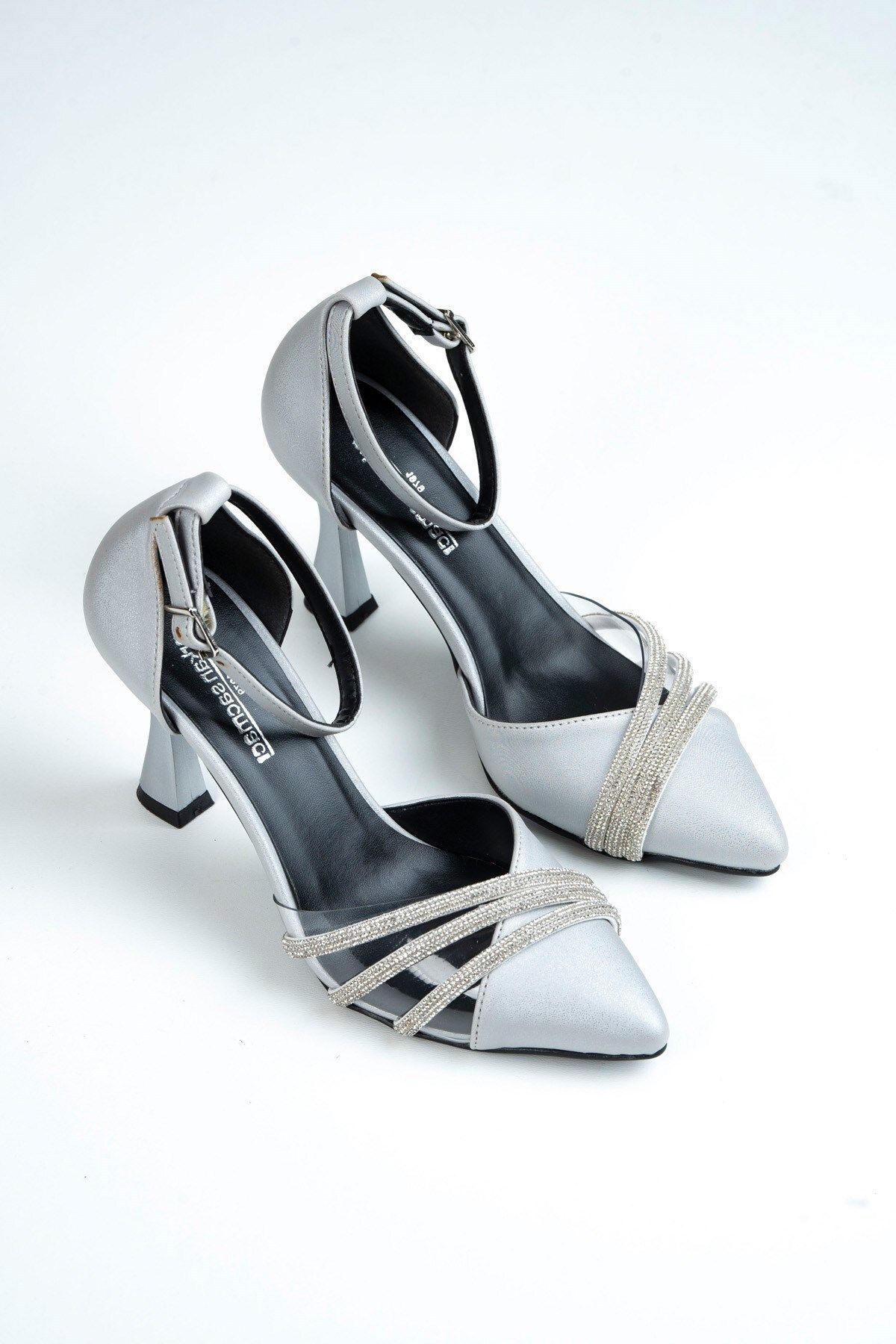 Black silver shoes evening top