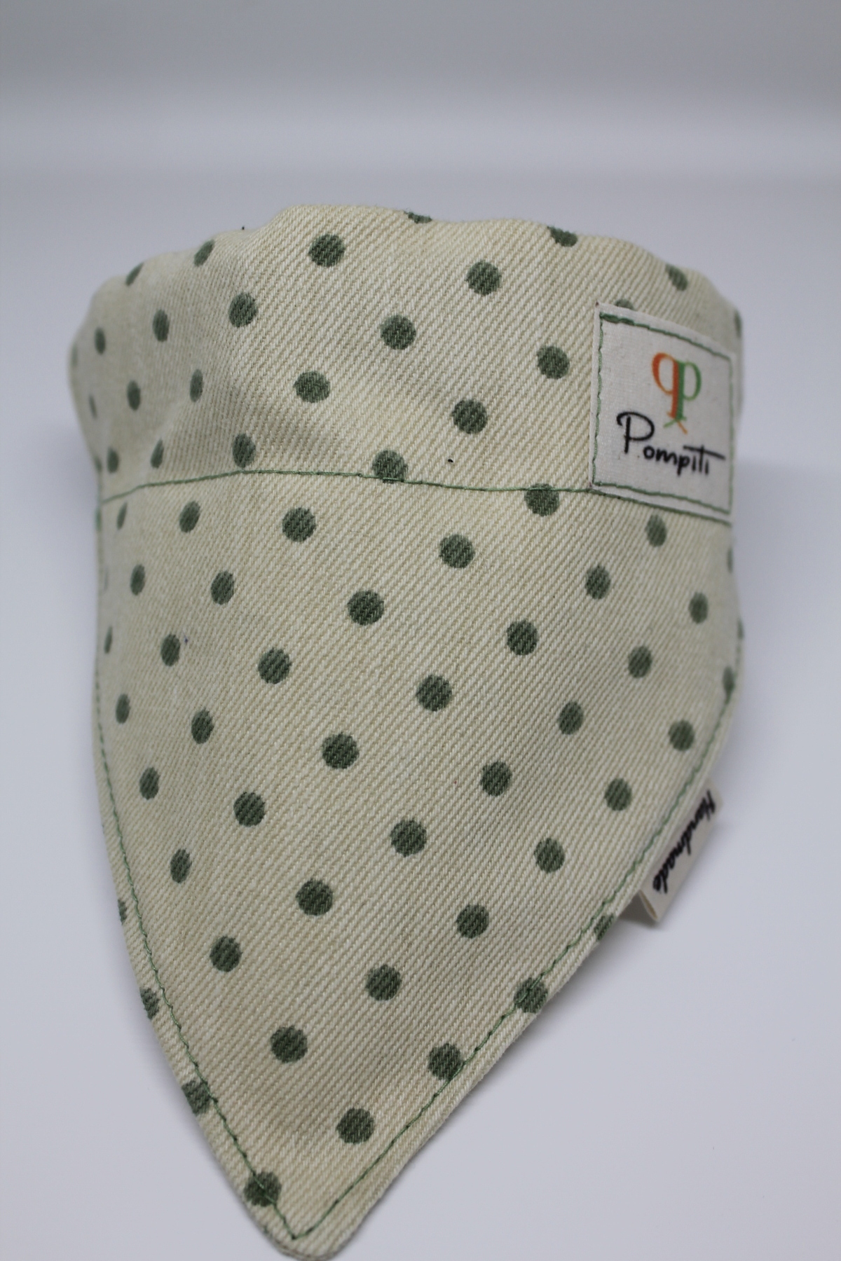 Ayarlanabilir ve Değiştirilebilir Evcil Hayvan Köpek Tasma ve Fular Yıldız Yeşil Puantiyeli ElYapımı