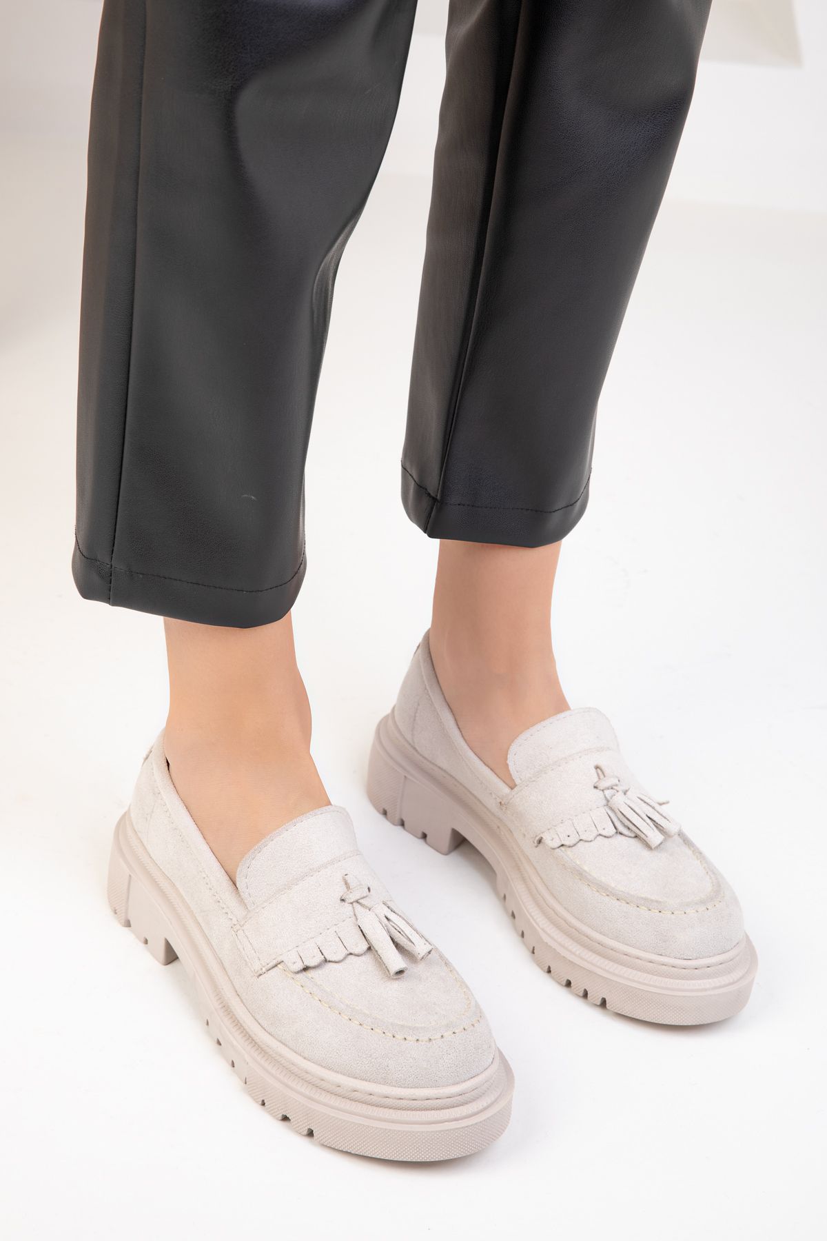 SOHO-Hautfarbene Wildleder-Freizeitschuhe für Damen 17763 3