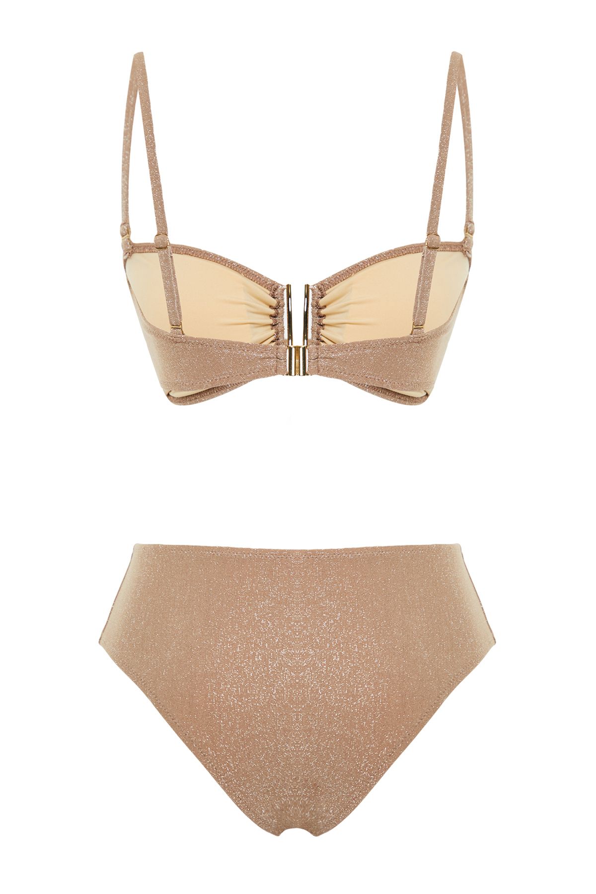 Trendyol Collection-Glitzernder trägerloser Nerzbikini - Hochwertiger brasilianischer Stoff TBESS24BT00054 2