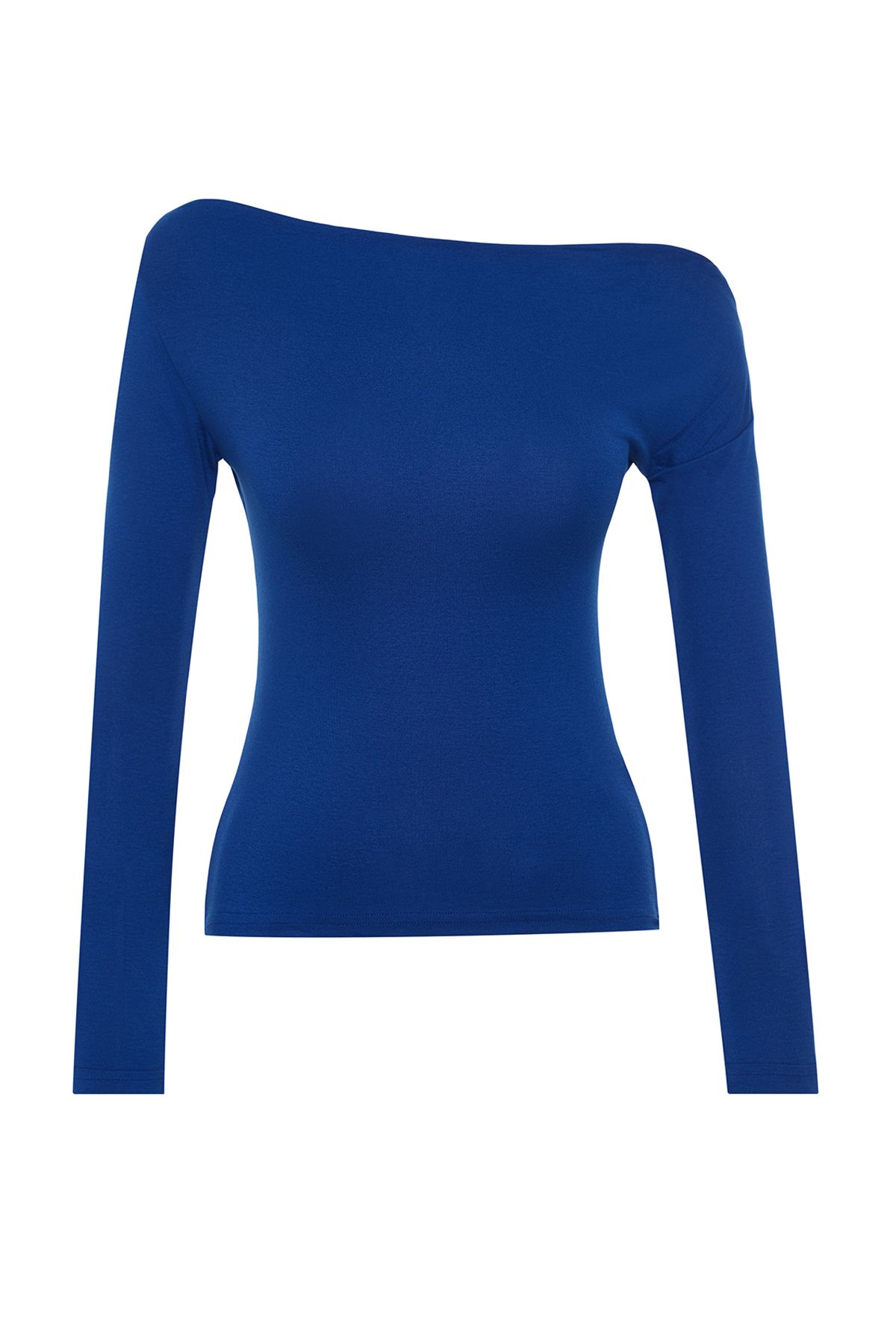 Trendyol Collection-Premium ανοιχτό μπλε ναυτικό πλεκτή μπλούζα με λαιμόκοψη - TWOAW24BZ00227 7