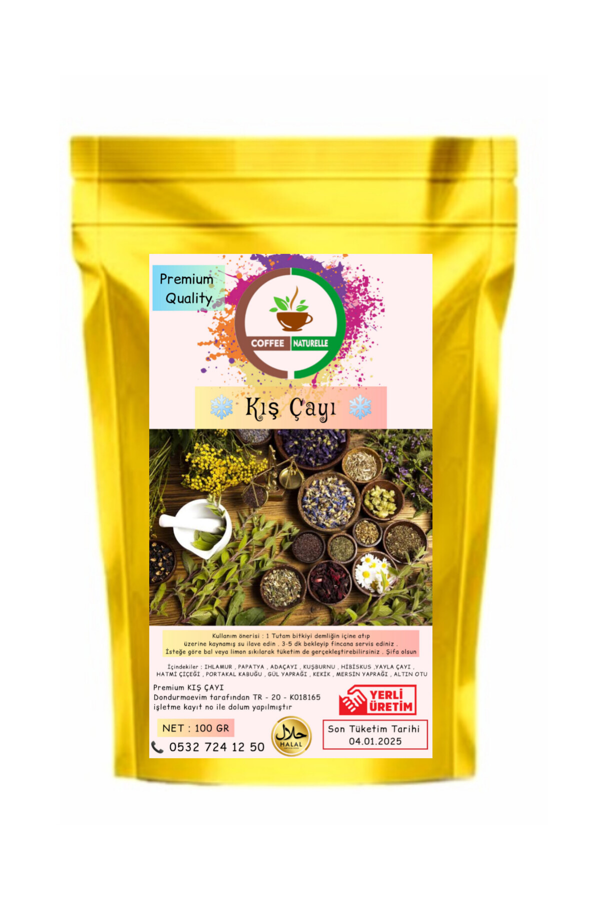 coffee Naturelle Kış Çayı - 12 Çeşit Bitki Karışımı - 100 Gr -