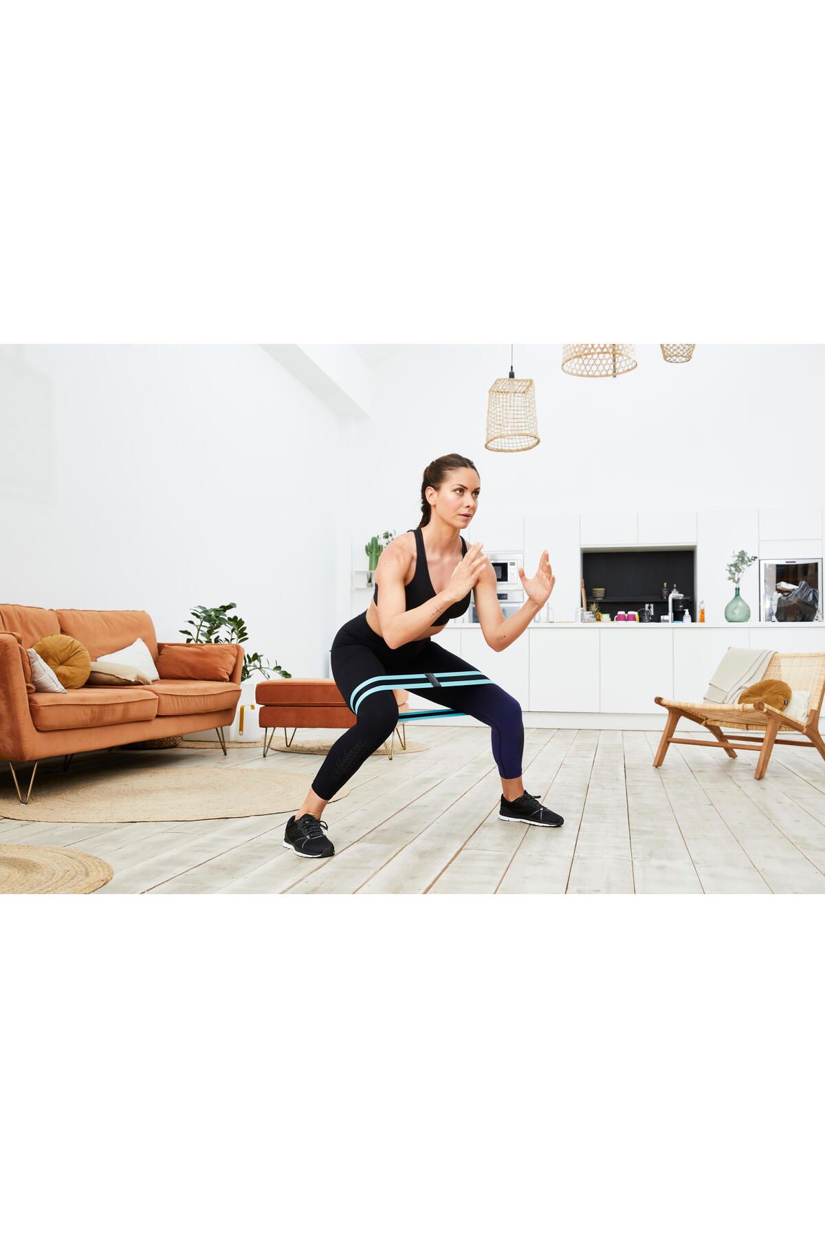 کش مقاومتی آبی باند مقاومت الاستیک 14 کیلوگرم 740 میلی متر پا لگن Decathlon