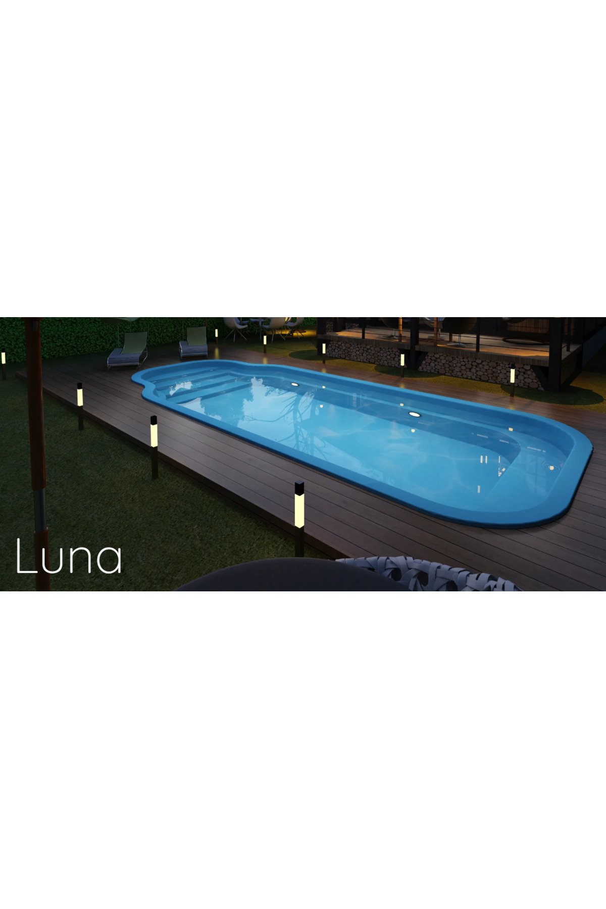 Fiber Hazır Havuz Luna Model 3,00 x 7,00 x 1,40 mt - 17 m3 2