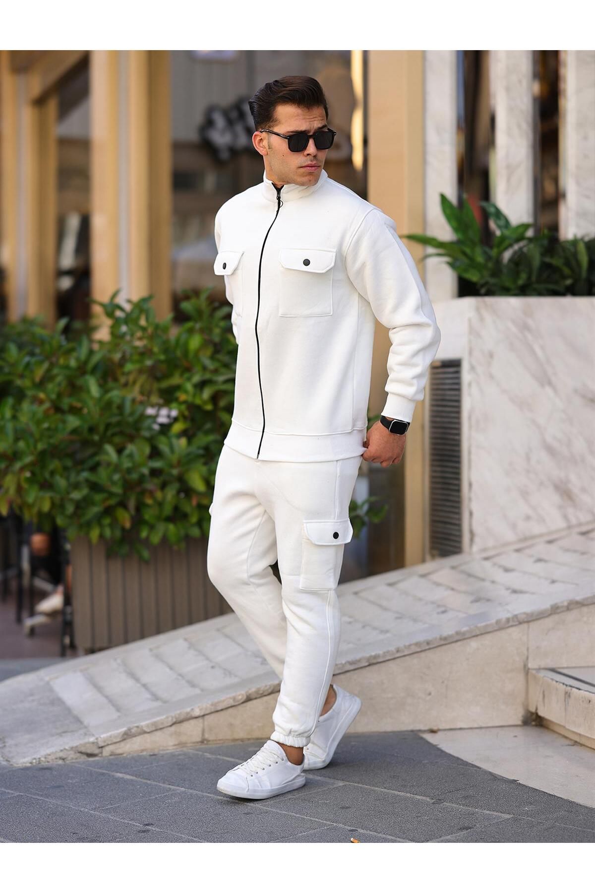 Mens all white tracksuit 2025