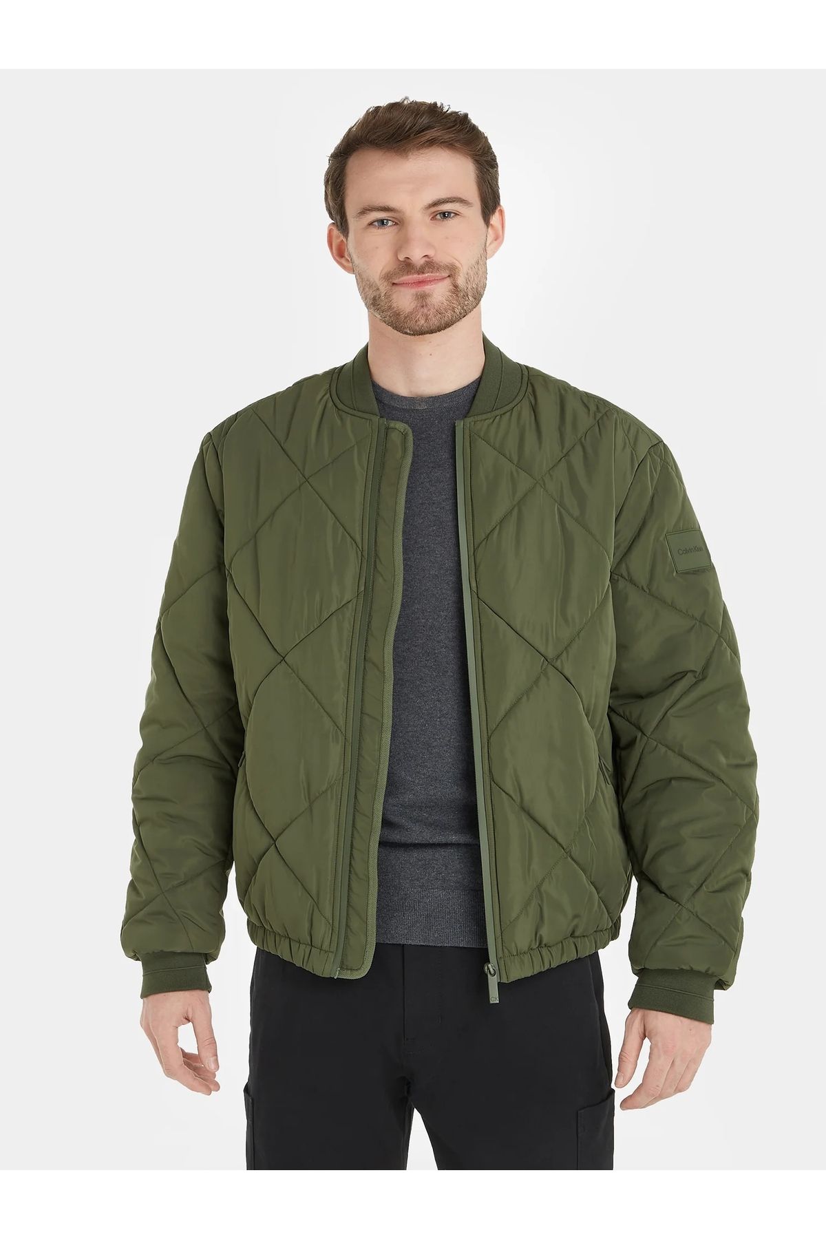 Calvin klein olive green jacket hot sale