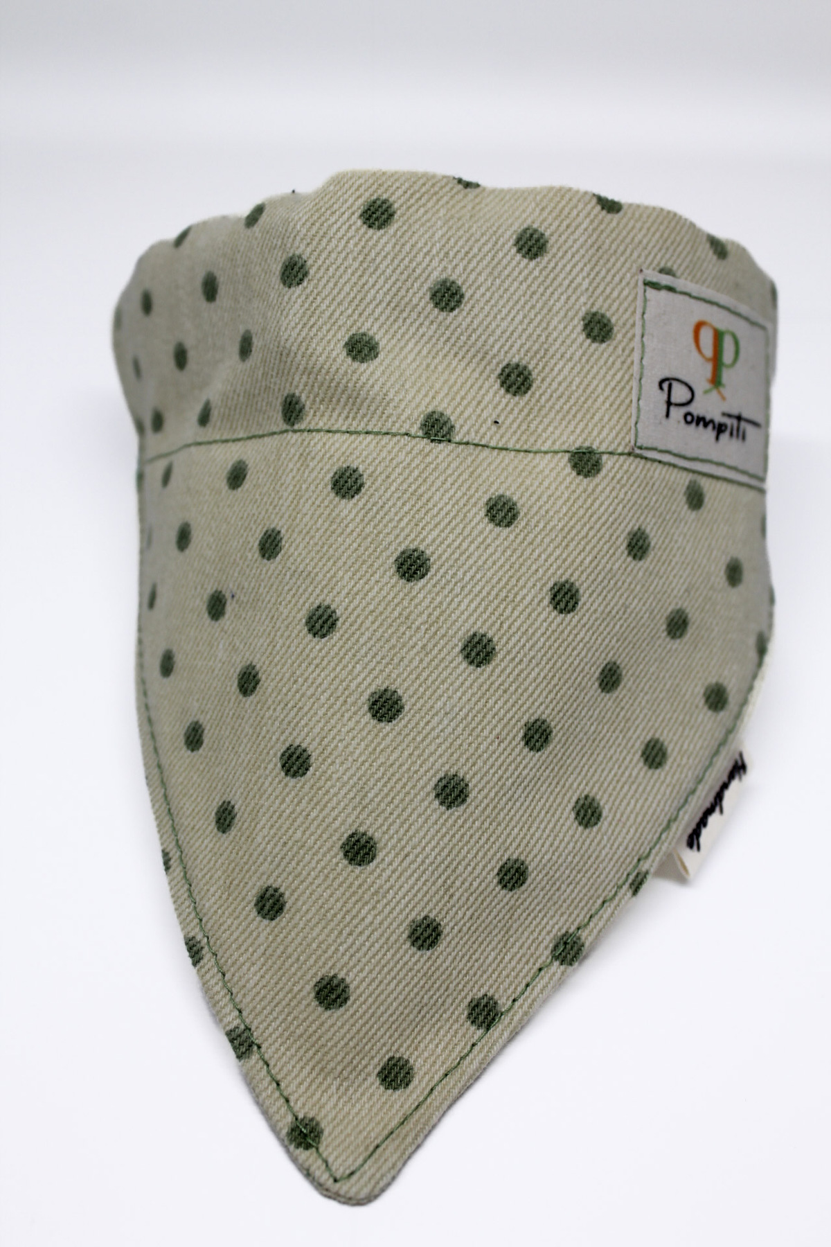 Ayarlanabilir ve Değiştirilebilir Evcil Hayvan Köpek Tasma ve Fular Yıldız Yeşil Puantiyeli ElYapımı