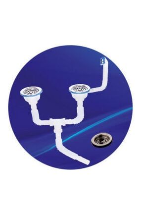 Çift Kafalı Üstten Taşırmalı Çöpmak Lavabo Sifonu Geniş Kafalı Körüklü Sifon S520