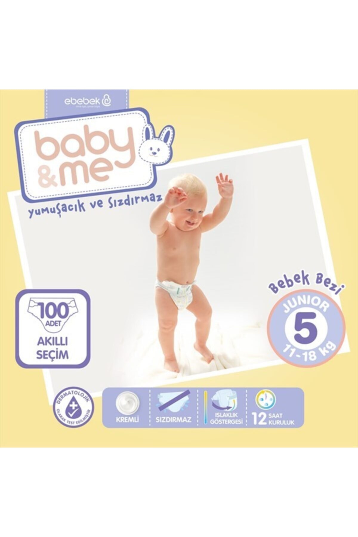 Baby&Me Junior 5 Numara Bebek Bezi 11-18 kg 100 Adet BAE-20085