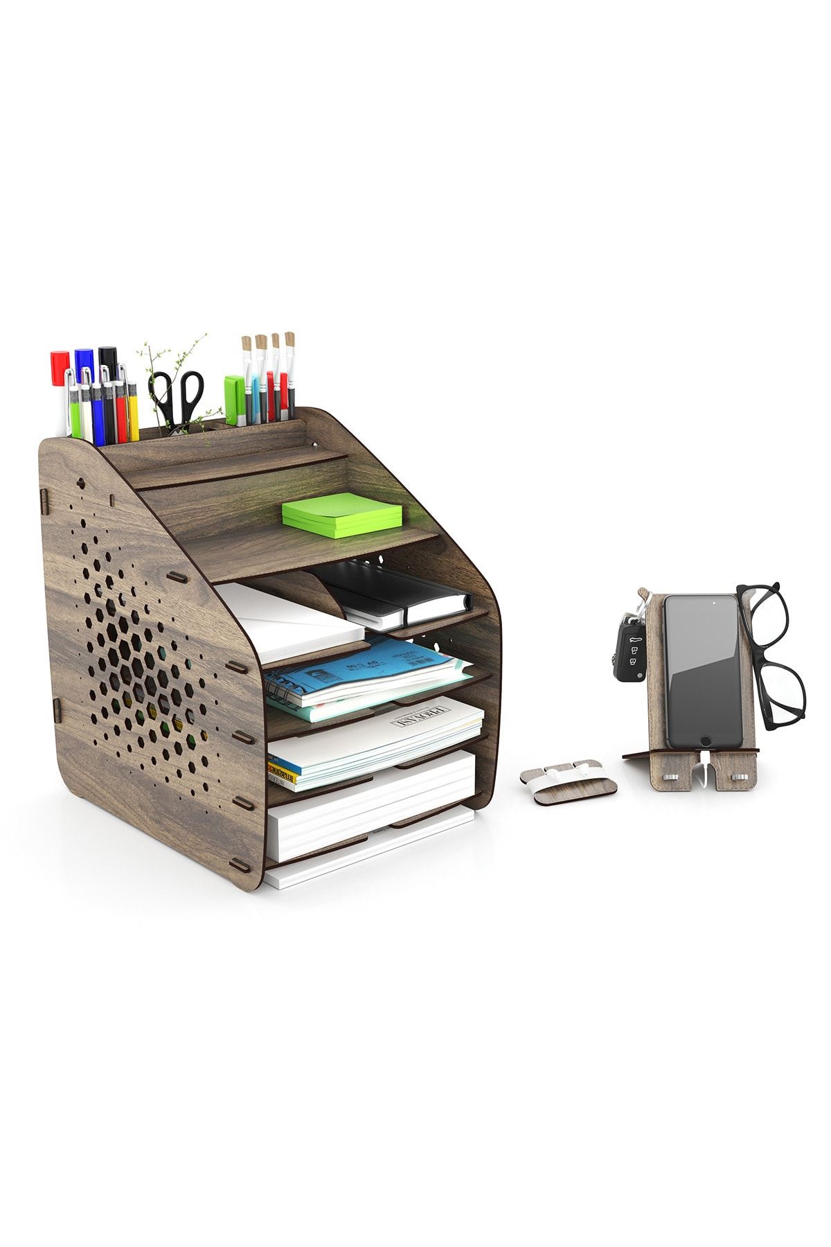 Mingitav-Otto Design A4 Document Shelf Desktop Organizer - 6 Colors Hexa Large 2