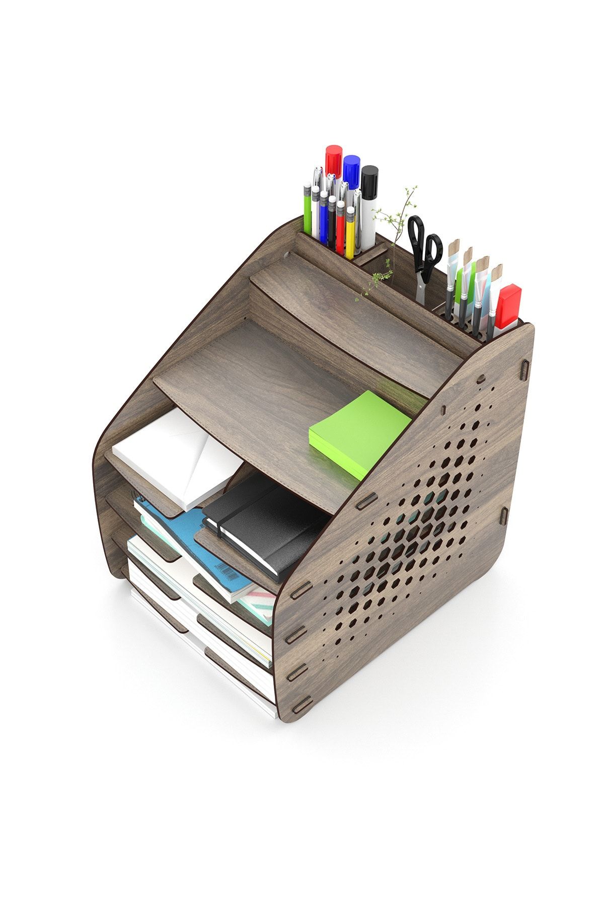 Mingitav-Otto Design A4 Document Shelf Desktop Organizer - 6 Colors Hexa Large 3