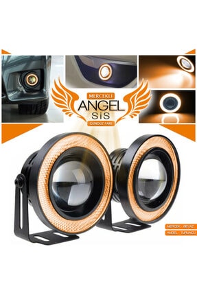 C9 Mercekli Angel Led Halkalı Sis Far Su Geçirmez Angel Turuncu 76 Mm