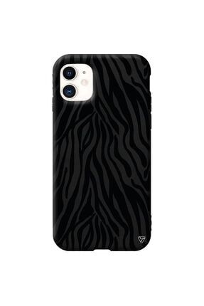 Iphone 11 Siyah Renkli Silikon Siyah Zebra Desenleri Telefon Kılıfı Ptr051-iPhone-11