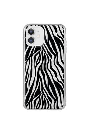 Iphone 11 Şeffaf Renkli Silikon Siyah Zebra Desenleri Telefon Kılıfı Ptr051-iPhone-11