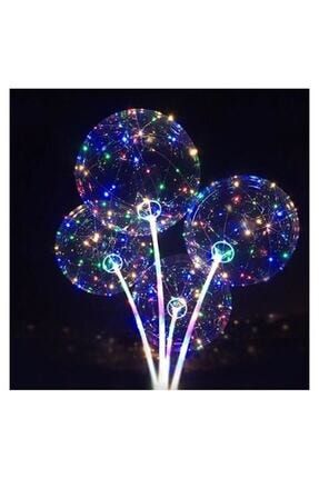 Milyoncu Ledli Işıklı Balon, Düğmeli Çubuklu Balon Set 9077776