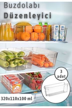 3 Adet Clear Buzdolabı & Dolap Içi Düzenleyici Organizer Küçük şff-0075