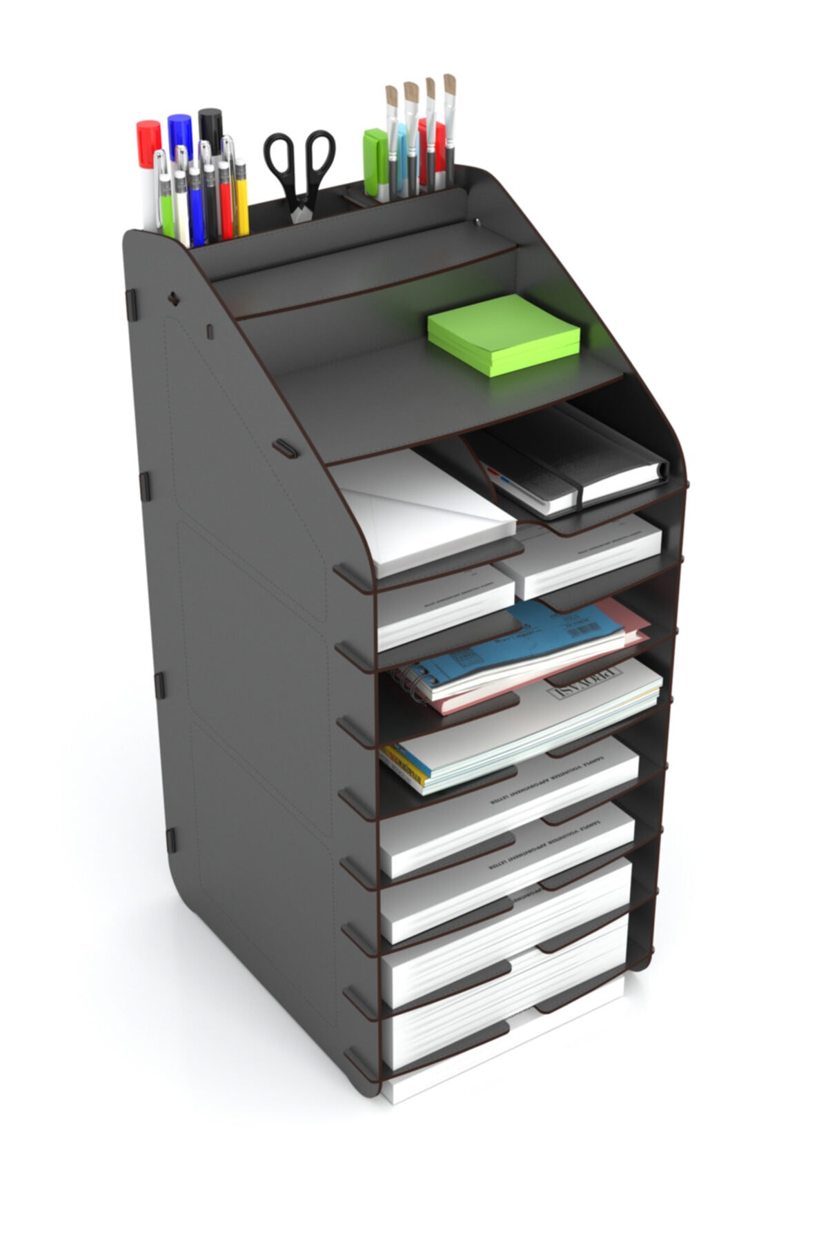 Mingitav Design Otto Tower Masaüstü Organizer 10 Kat A4 Evrak Rafı
