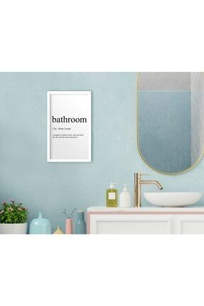 Home Banyo Dekoratif Ahşap Beyaz Çerçeveli Tablo-18 Bitmeyen80780