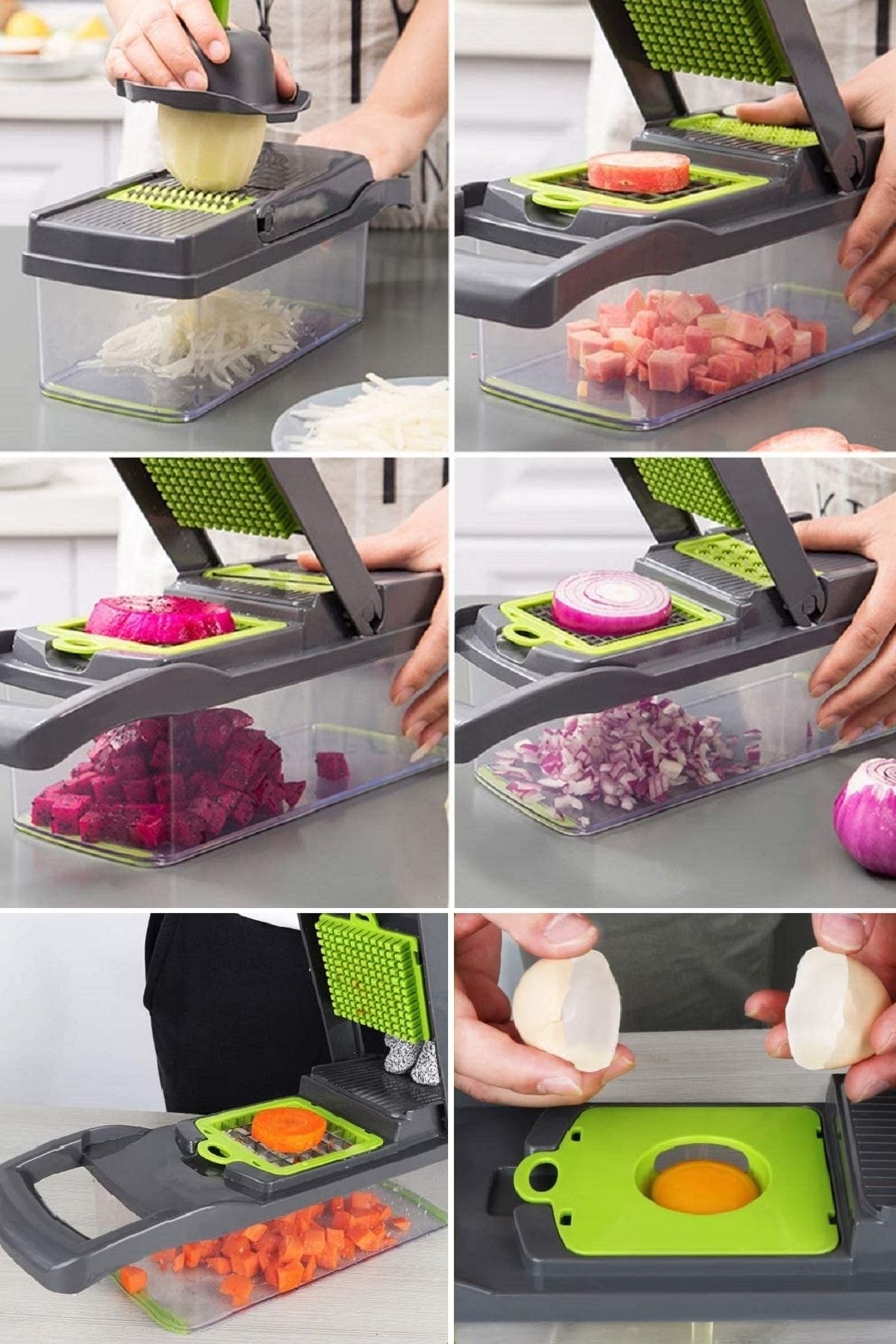 Tilbe Home-Potato Vegetable Cube Grater Chopper Dicer Mandolin Slicer with Julienne Cutter Function Kitchen Set 3