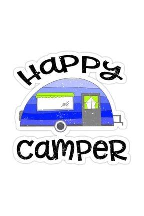 Mutlu Camper Retro Treyler Rv Karavan Kamp Sticker Araba Oto Arma Duvar Sticker X68Y5722